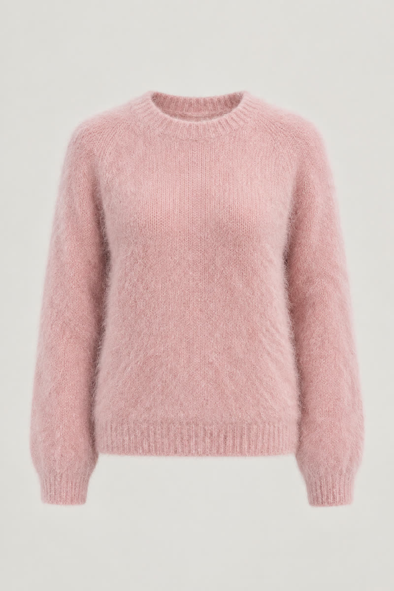 Women's Fuzzy Mohair-Blend Sweater - 1