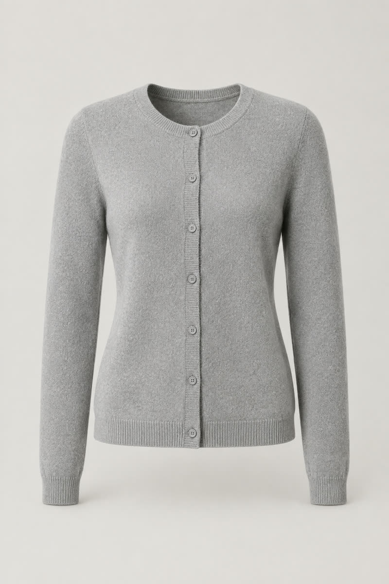 Women's Lambswool Button-Front Cardigan - 1