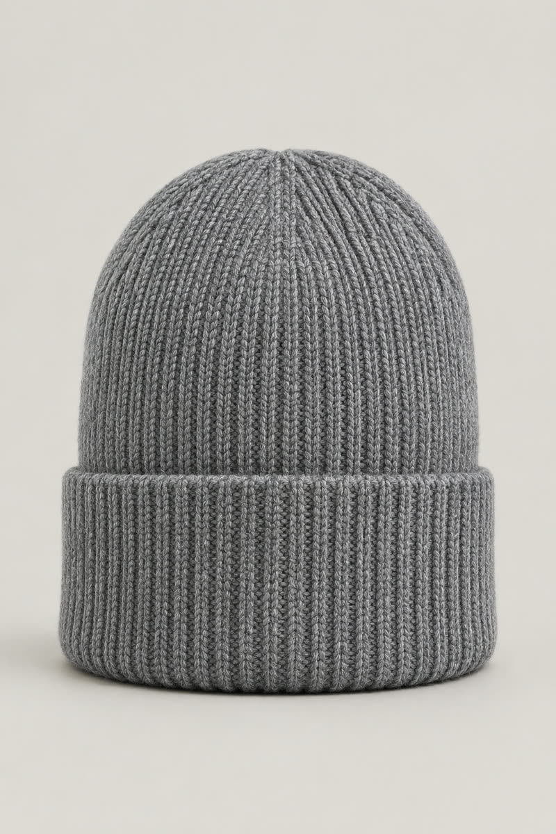 Ribbed Merino Wool Beanie - 1
