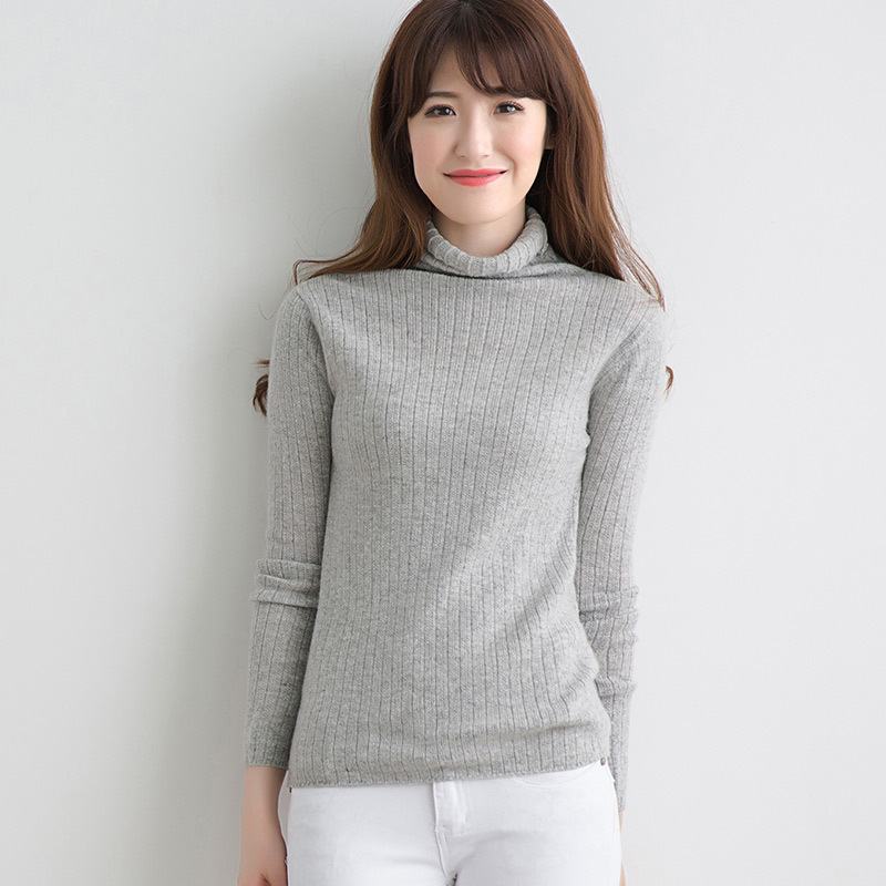Women's Ribbed Turtleneck Knit Sweater - 1