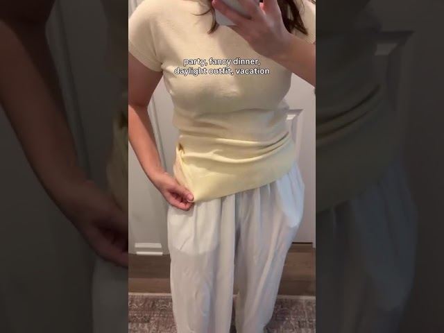 Women's Cashmere Blend Short Sleeve Sweater Drop Shoulder Lightweight Knit Pullover Business Casual